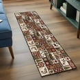 thumbnail image 3 of Country Patch Plaid 2'x6' Runner Rugs for Hallway Kitchen Bedside Non Slip, Brown Farmhouse Retro Bear Deer Cabin Entryway Rug Runners with Rubber Backing, Long Carpet Runner for Laundry Room, 3 of 8
