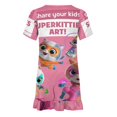 thumbnail image 5 of Super Kitties Girls Short Sleeve Dress A Line Twirly Skater Dress Casual Summer Clothes, 5 of 7