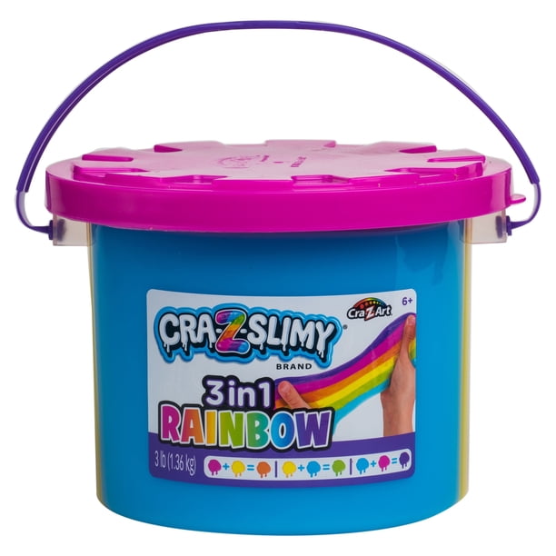 Cra-Z-Art Cra-Z-Slimy 3 in 1 Rainbow Slime Bucket, Slime Kit for
