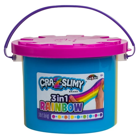 Cra-Z-Art Cra-Z-Slimy 3 in 1 Rainbow Multicolor Slime 3lbs Bucket, Ages 6 and up