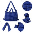 thumbnail image 4 of Bolso Mano Acolchado Popular Hombro Plisado Con Burbujas Mochila Escolar Acolchada Gran Capacidad para Estudiantes F (real) Azul, 4 of 9