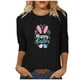 thumbnail image 1 of Mujeres 3/4 Manga Tops Impresión Casual Cuello Redondo Camiseta Top Blusa, Poliéster Toda la Temporada, 1 of 4