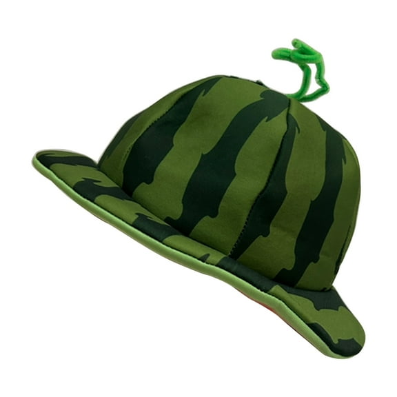 Lovely Watermelon Bucket Hat With Wide Brims For Party Dressingup Unisex Men Women Accessory Headgear