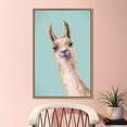 thumbnail image 3 of PixonSign Framed Wall Art Pastel Watercolor Brown Wool Farm Llama Nature Animals Portrait Artwork Cartoon Oil Paintings Modern Canvas Prints Colorful Fine Art for Rooms - 24"x36" Natural, 3 of 5