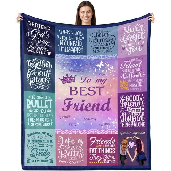 Gifts for Best Friend Woman, Best Friend Birthday Gifts for Women, Bestie BFF Soul Sister Graduation Gift Ideas for Women Blanket, Friendship Unique Gifts