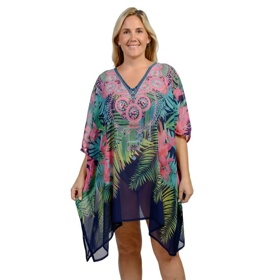Hi women assorted v-neck embellished kaftan