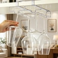 thumbnail image 4 of Wine Glass Holder, No Drilling Under Cabinet Stemware Rack Hanger, Rustproof Metal Hanging Goblet Storage Organizer, Space-Saving Glass Drying Holder for Bar Cabinet, Fits Champagne Glasses, White, 4 of 4