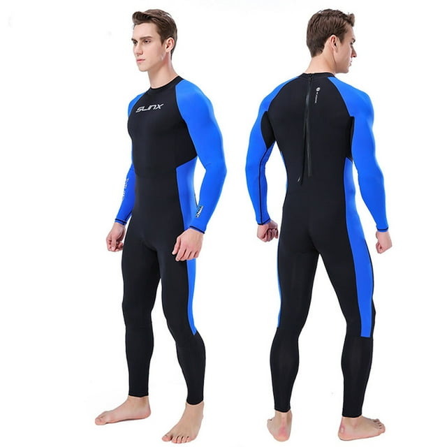 Fiudx Traje de Neopreno de 3 Mm para Hombre, Diseño Superelástico, Tejido Antiultravioleta, Transpirable, de Secado Rápido, Ideal para Surf, Buceo y Snorkel, Color Azul, Talla L, Ajuste Cómodo, Fácil