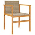 thumbnail image 2 of vidaXL Garden Chairs 2 pcs Beige Poly Rattan&Solid Wood, 2 of 5