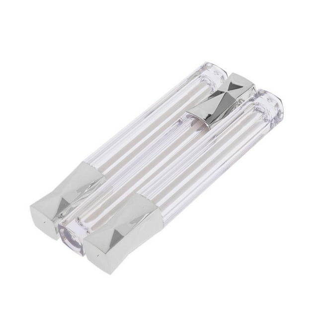 kurtrusly 3x 5ml Empty Clear Lip Gloss Tube Eyeshadow Lip Balm Bottle Container Silver