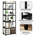thumbnail image 6 of Bookshelf, 6 Tier Bookshelves, Home Office Bookcase Shelf Storage Organizer, Free Standing Storage Shelving Unit for Bedroom, Living Room and Home Office, Black, 6 of 13