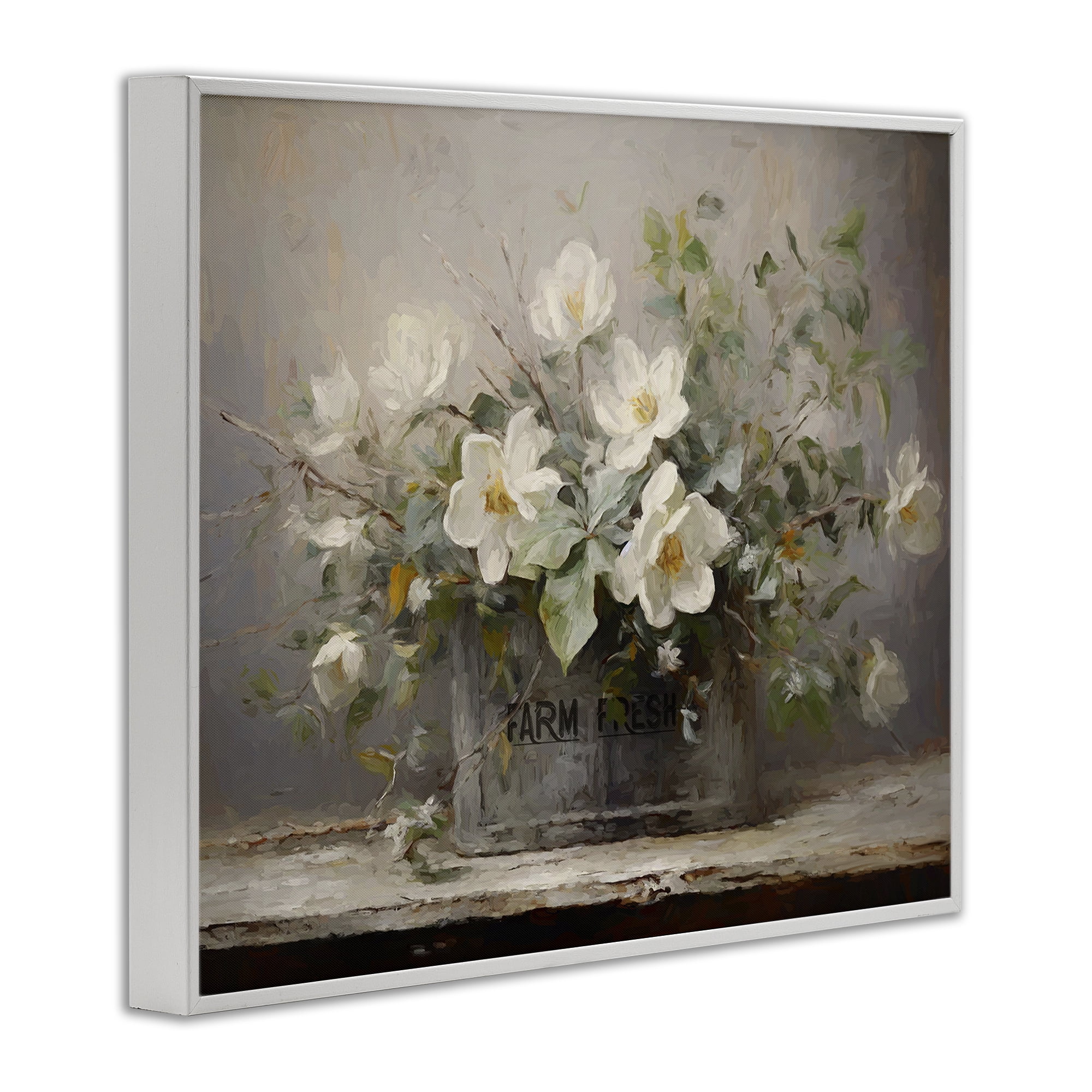 Stupell Industries Country Farm Florals Botanical & Floral Painting White Framed Art Print Wall Art, 30 x 24