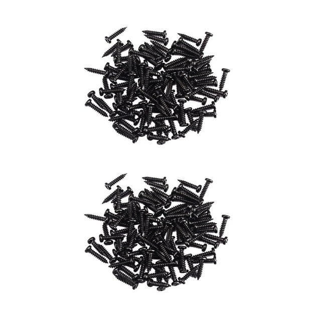 Tornillos de montaje de sintonizador de clavija de afinación perfecl 200 piezas negros para bajo de guitarra
