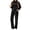 Black, variant on Velour Outfit Set for Women 2 Piece Lounge Sets Casual Full Zip Top and Wide Leg Pants Ladies Fall Tracksuit with Pocket