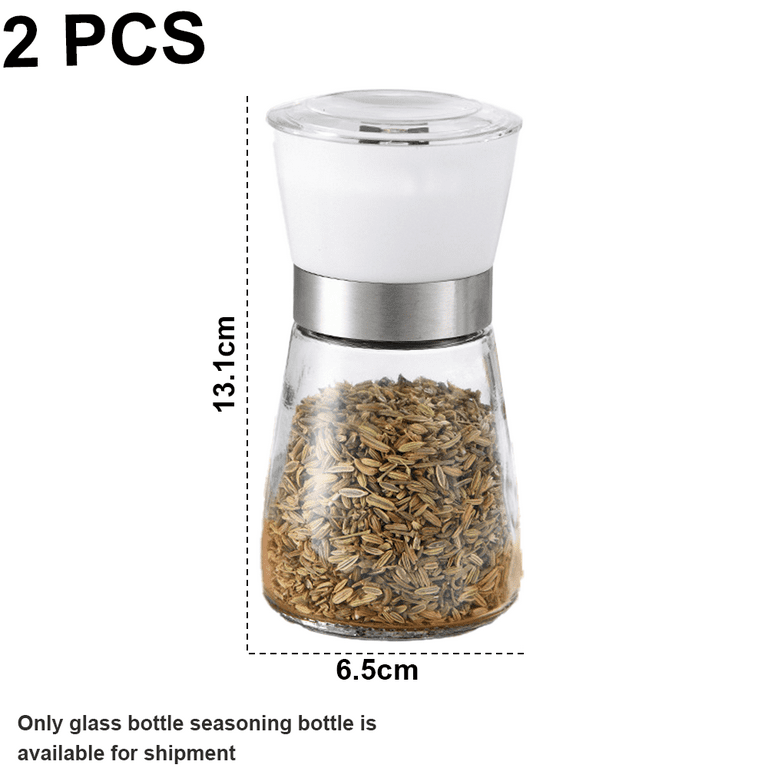 HOME EC Premium Stainless Steel Salt and Pepper Grinder Set of 4 -  Adjustable Ceramic Sea Salt Grinder & Pepper Grinder - Glass Salt and  Pepper