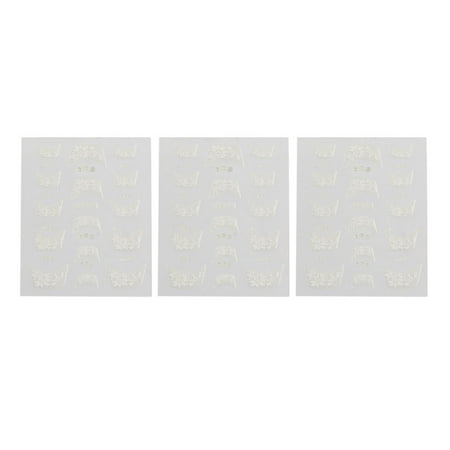 Christmas French Tip Nail Designs 3 Sets French Style Nail Art Design Sticker Decal Manicure Tips Beauty Decor ()