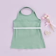 thumbnail image 4 of Robe d'Été pour Tout-Petite Fille avec Ceinture, Tricot Uni Côtelé, Sans Manches, Dos Nu, Col Ras du Cou, Dos Ouvert, Robe Décontractée, 4 of 7