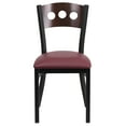 thumbnail image 6 of Flash Furniture HERCULES Series Black 3 Circle Back Metal Restaurant Chair - Walnut Wood Back, Burgundy Vinyl Seat, 6 of 7
