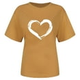 thumbnail image 5 of Aloohaidyvio Plus Size Tops,Women Short Sleeves Crewneck Heart-Shaped Print Casual Tops Blouse T-Shirt, 5 of 6