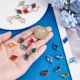 thumbnail image 3 of 24 colgantes de rombos de cristal de 12 colores, transparentes, con borde de latón dorado, facetados, de 19,5 mm., 3 of 5