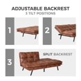 thumbnail image 5 of Zechuan Futon Tufted Back Convertible Sofa 71" Twin Size Bed - Faux Leather Loveseat Sofa - Brown, 5 of 9