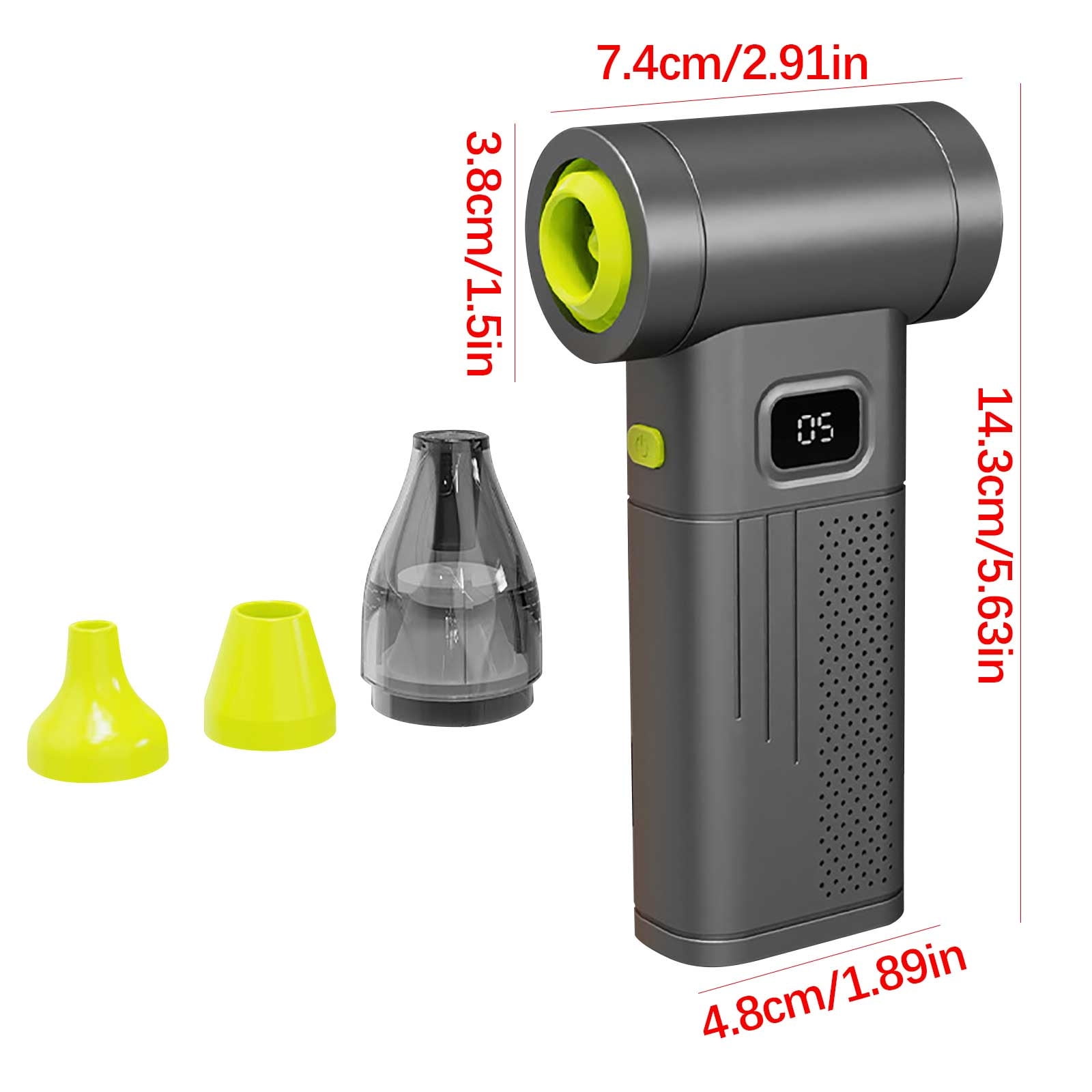 COM1950s Portable Handheld Turbo Fan, High Speed Blower for Car Cleaning, Camping Air Duster, USB Rechargeable Battery Powered Mini Air Blaster for Dusting, Drying, Outdoor Use