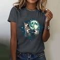 thumbnail image 2 of Wolf Print T-Shirt for Women Men Unisex Animal Graphic Tee Short Sleeve Casual Top Comfortable Shirt, 2 of 5