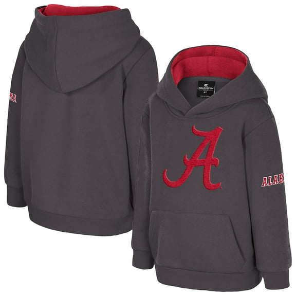 Toddler Colosseum Charcoal Alabama Crimson Tide Big Logo Volume Fleece Pullover Hoodie