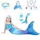 thumbnail image 3 of 2023 3pcs Niños Y Niñas Natación Cola De Sirena Disfraz De Halloween Cosplay Traje De Baño Infantil dream beach bikini Puede Agregar Monofin Con garland Collar ., 3 of 3
