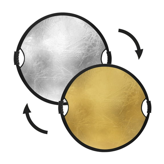 Glow Circular Collapsible Reflector with Handles (22", Gold/Silver)