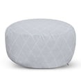 thumbnail image 1 of Geometric Pouf Cover with Zipper, Continuous Pattern with Modernistic Diagonal Striped Rhombuses, Soft Decorative Fabric Unstuffed Case, 30" W X 17.3" L, Pale Purpleblue White, by Ambesonne, 1 of 5