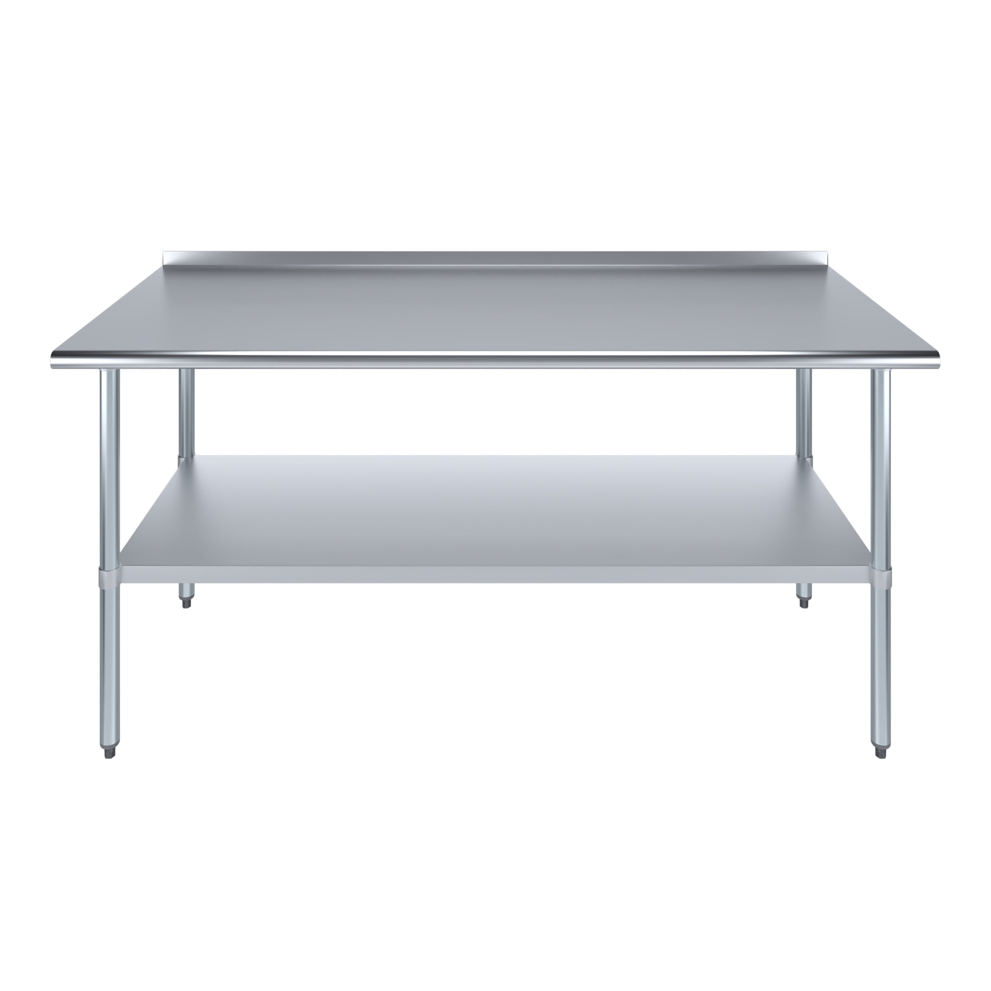 AmGood 30 in. x 72 in. Stainless Steel Work Table with 1.5 in. Backsplash | Metal Kitchen Food Prep Table