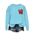 thumbnail image 2 of Itsame Long Sleeve T-Shirts Women's Valentine's Sweatshirt Loose Crew Neck Tops Sky Blue Size M, 2 of 5