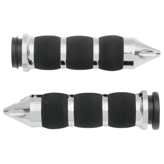 Avon Air Cushion Chrome Spike Fly by Wire Handlebar Grips (AIR-90-CH-FL-SP)