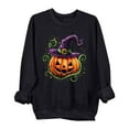 thumbnail image 2 of Sweatshirts for Women Plus Size Halloween Printed Round Neck Long Sleeved Sweatshirts,Tops for Women Black XL, 2 of 4