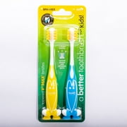 A Better Kids Toothbrush V++Max Technology 2 Pack Happy Face Color combo - Citrus and Blue