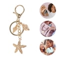 thumbnail image 3 of Unique Bargains 1 Pc Fashion Starfish Conch Handbag Charm Bag Accessories Gold Tone, 3 of 5