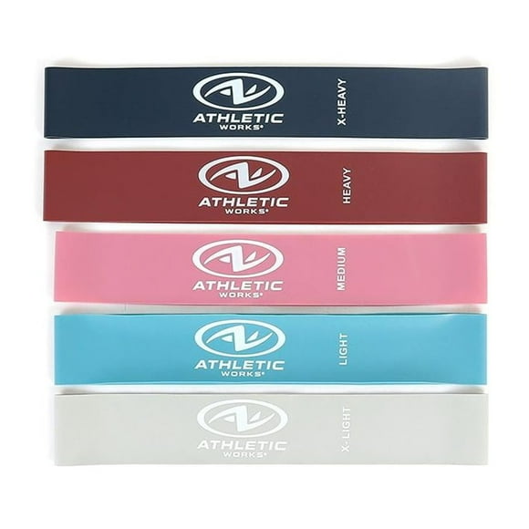 Set de 5 Bandas Athletic Works Elásticas con Diferente Resistencia
