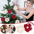 thumbnail image 3 of AYktou 2PCS Snowflake Christmas Ornaments -Hand Woven Hollow Star Pendants Christmas Tree Decorations,Five Pointed Star Ornaments Christmas Gift for Wedding Party Holiday Wall Decoration, 3 of 10