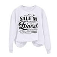 thumbnail image 6 of qelini Women's Sweatshirts No Hood Halloween Long Sleeved Oversized Crewneck Sweatshirt Women Plus Size Novelty Print Spooky Season Halloween Day Event Pullover Fall Winter Loose Tops White XS, 6 of 6