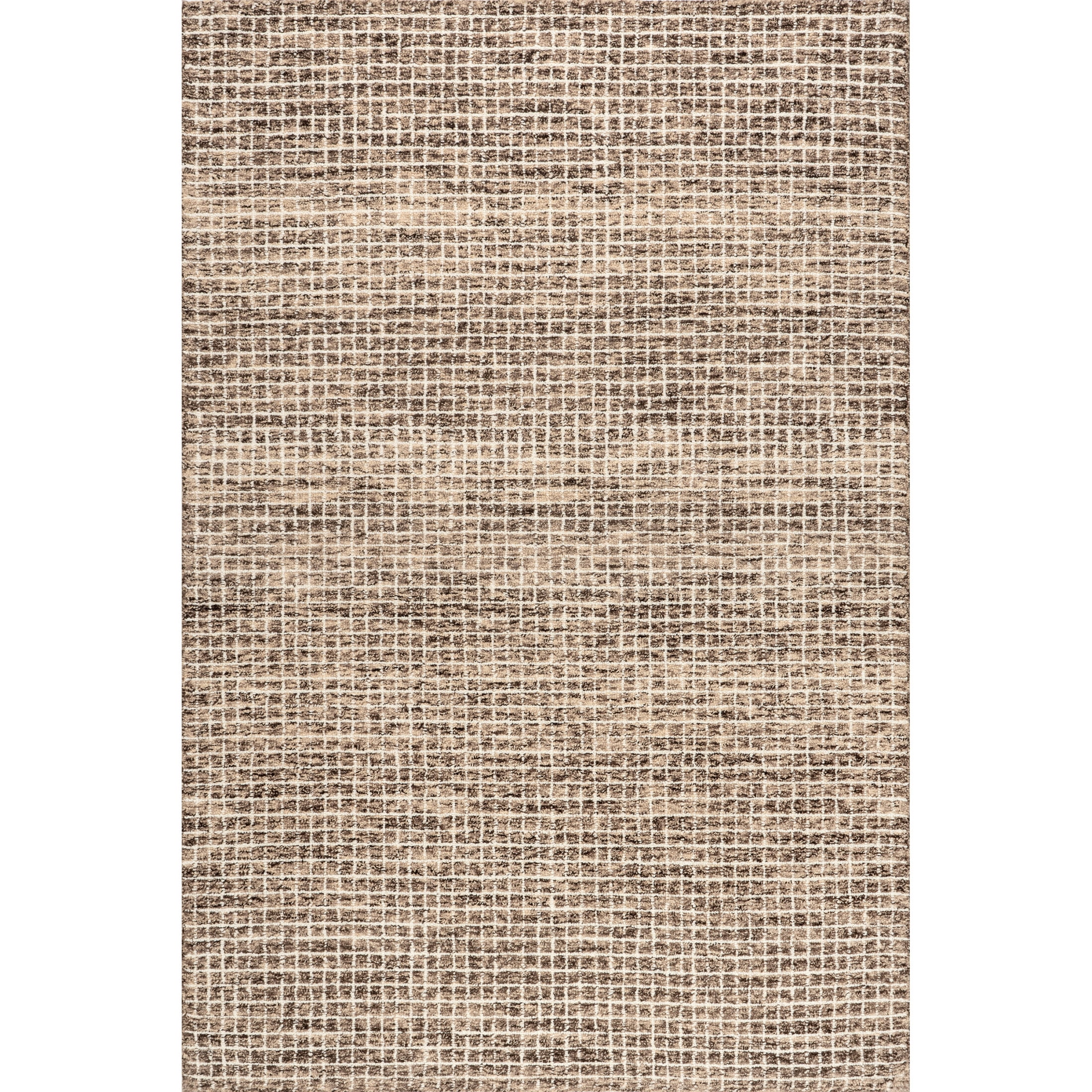 Rugs USA Melrose Checked Wool Area Rug, 8' 6" x 11' 6", Melrose Brown