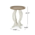 thumbnail image 3 of GDF Studio Emilya French Country Accent Table with Round Top, Natural and Distressed White, 3 of 6