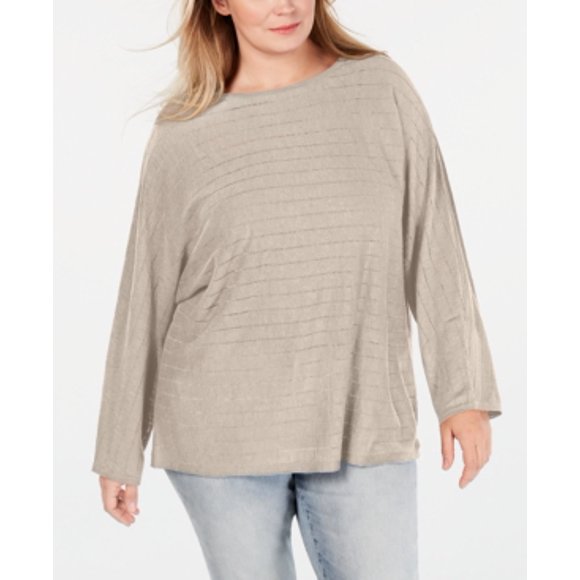 Style & Co. Chandail à Rayures pour Femmes Grande Taille en Mélange de Lin
