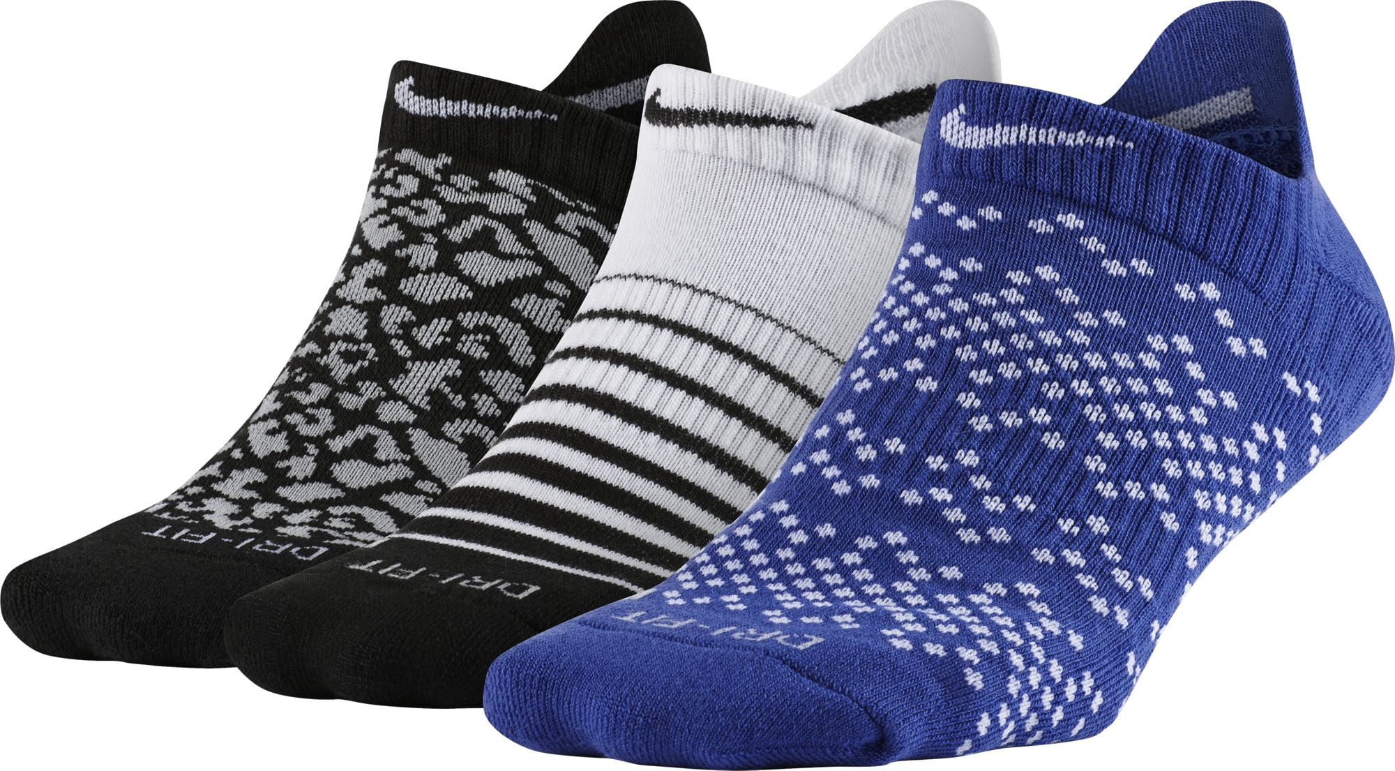 Nike NEW Nike Womens DriFIT No Show Assorted Black/Blue/White Golf