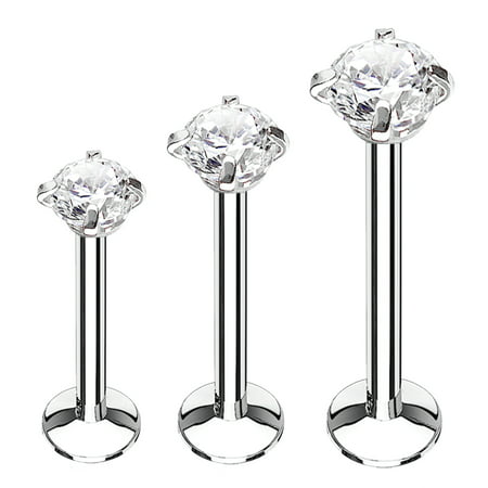 BodyJ4You 3PC Labret Stud Tragus Earring Set 16G Surgical Steel Helix Monroe Cartilage Piercing Jewelry