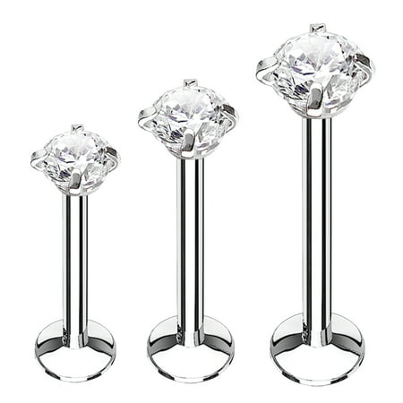 - BodyJ4You 3PC Labret Stud Tragus Earring Set 16G Surgical Steel Helix Monroe Cartilage Piercing Jewelry