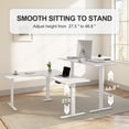 thumbnail image 6 of DESINO L-Shaped Standing Desk Adjustable Height, 63 Inch Electric Stand up Corner Computer Desk, Sit Stand Home Office Desk with Splice Board, White, 6 of 9