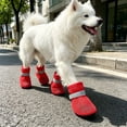 thumbnail image 5 of Dog Summer Boots, 4-Pack Breathable Mesh Dog Shoes with Anti-Slip Soft Rubber Sole, Reflective Adjustable Paw Protectors, Green, XL, 5 of 8