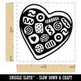 thumbnail image 2 of Valentine's Day Heart Box Of Chocolates Self-Inking Rubber Stamp Ink Stamper - Yellow Ink - Small 1 Inch, 2 of 7