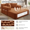 thumbnail image 6 of Oversized Chaise Lounge Chair Indoor, Holaki 2 in 1 Convertible Sofa Bed with 3 Pillows & Side Pocket, Corduroy Upholstered Sleeper Sofa Bed for Small Spaces Living Room Apartment, Orange, 6 of 11